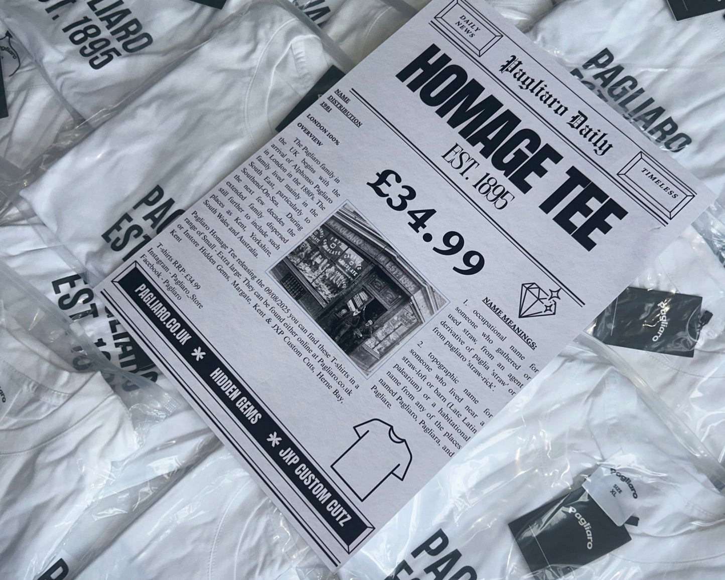 Pagliaro 'Homage' Black / White Tee